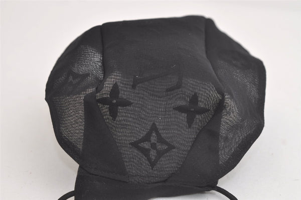 Auth Louis Vuitton Monogram Nylon Mask Cover Black M77147 Box 4652K