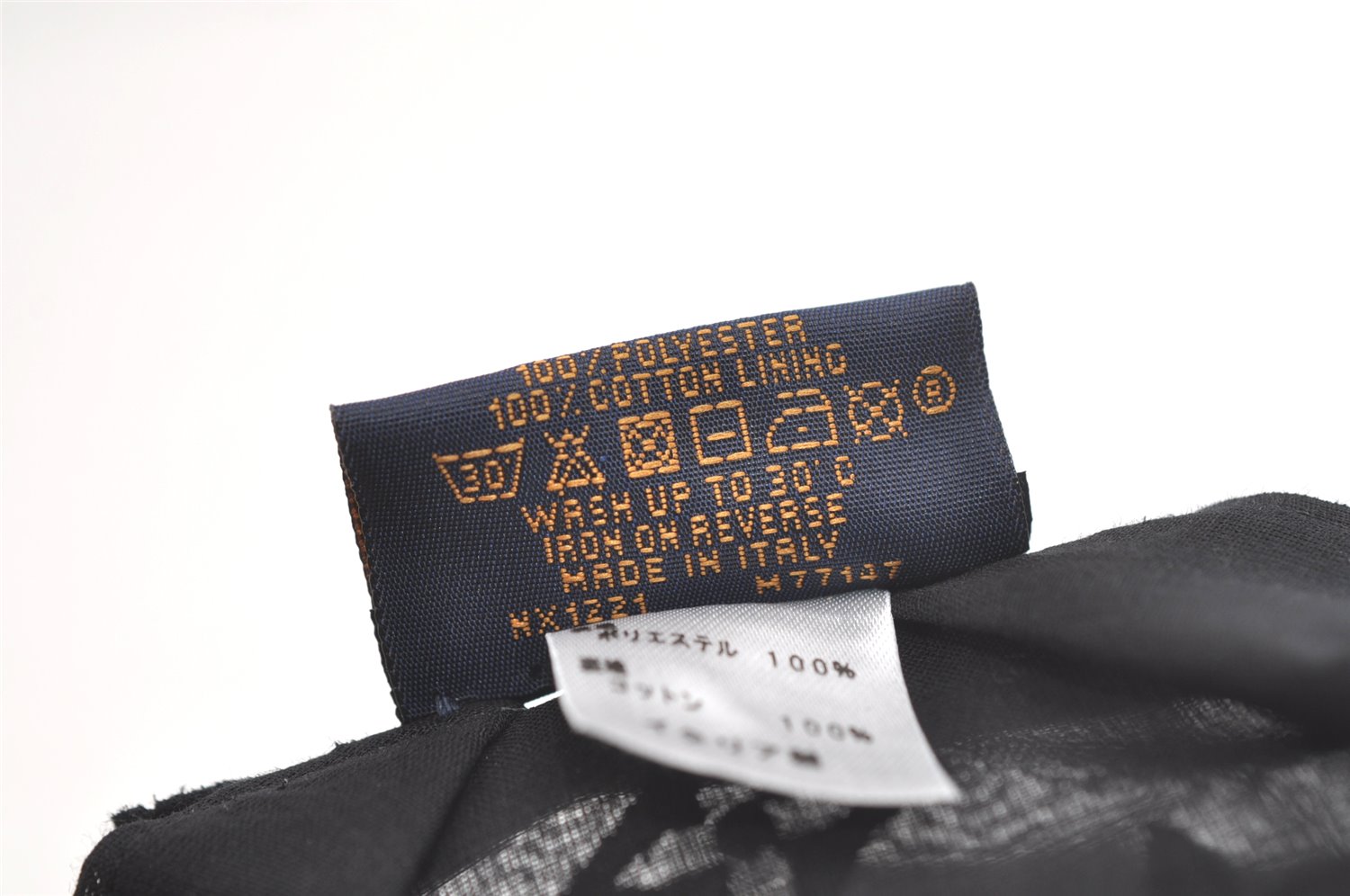 Auth Louis Vuitton Monogram Nylon Mask Cover Black M77147 Box 4652K