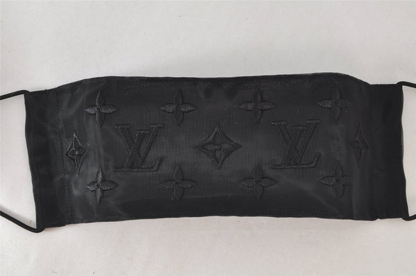 Auth Louis Vuitton Monogram Nylon Mask Cover Black M77147 Box 4653K
