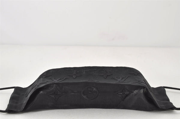 Auth Louis Vuitton Monogram Nylon Mask Cover Black M77147 Box 4653K