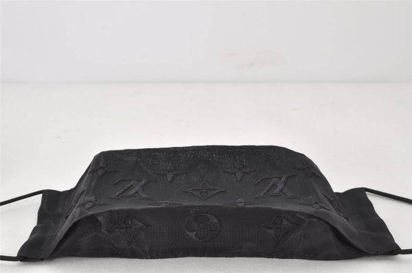 Auth Louis Vuitton Monogram Nylon Mask Cover Black M77147 Box 4653K