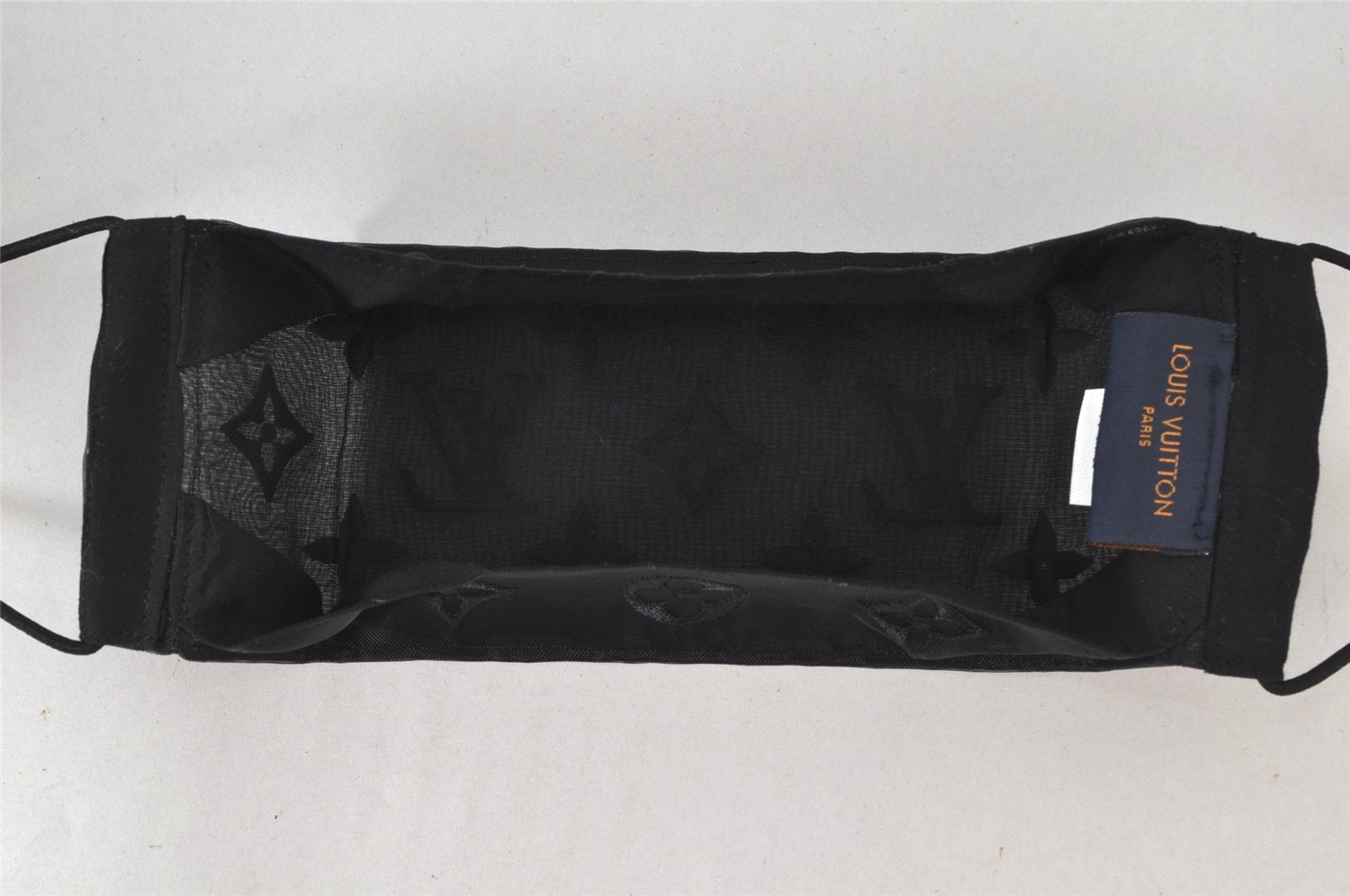 Auth Louis Vuitton Monogram Nylon Mask Cover Black M77147 Box 4653K