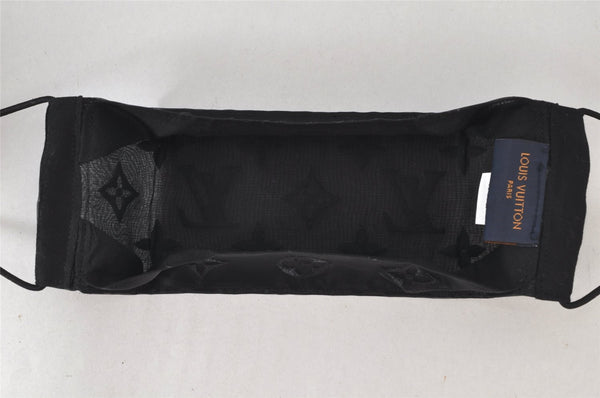 Auth Louis Vuitton Monogram Nylon Mask Cover Black M77147 Box 4653K