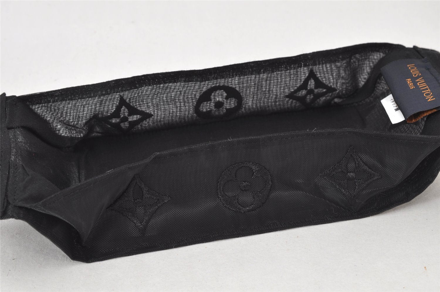 Auth Louis Vuitton Monogram Nylon Mask Cover Black M77147 Box 4653K
