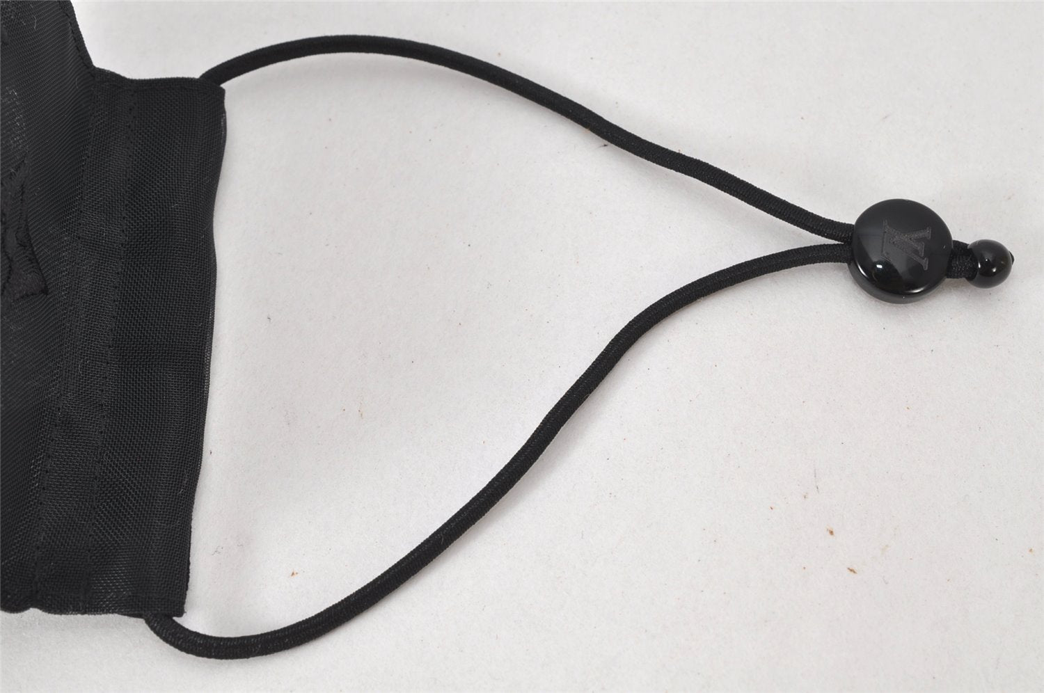 Auth Louis Vuitton Monogram Nylon Mask Cover Black M77147 Box 4653K