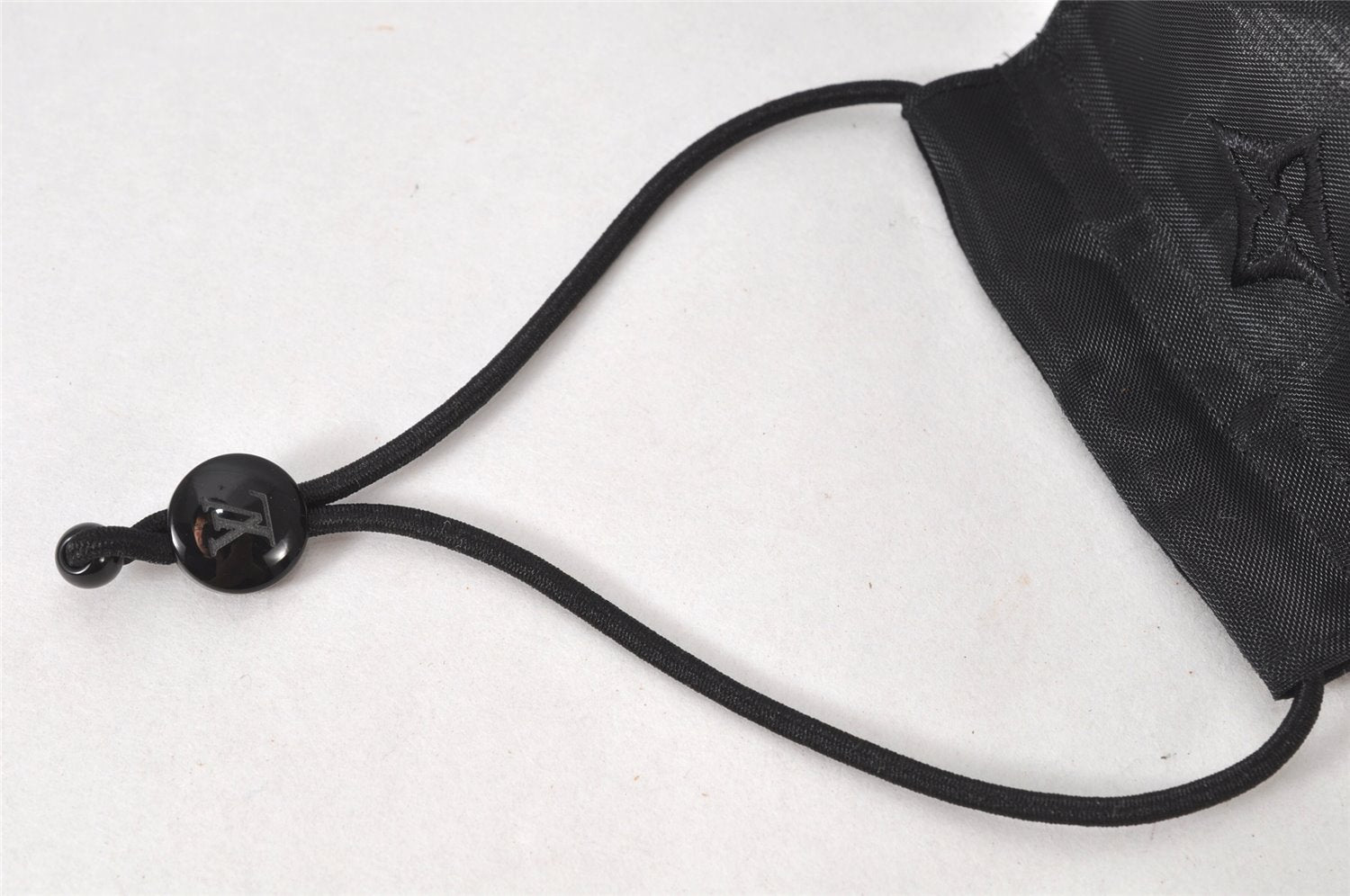 Auth Louis Vuitton Monogram Nylon Mask Cover Black M77147 Box 4653K