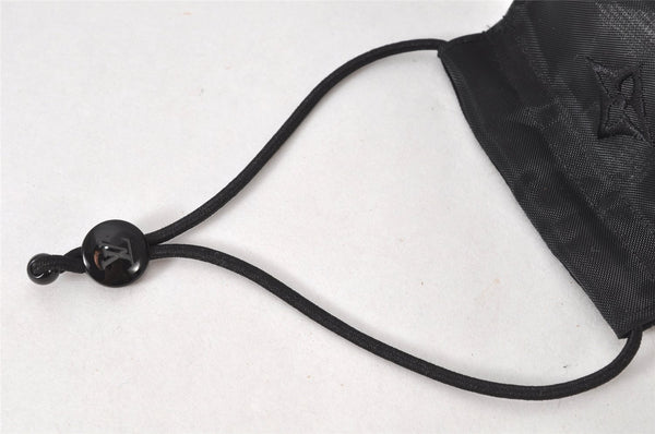 Auth Louis Vuitton Monogram Nylon Mask Cover Black M77147 Box 4653K