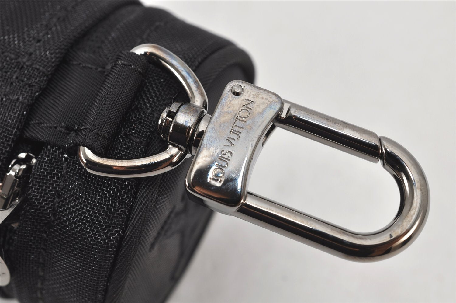 Auth Louis Vuitton Monogram Nylon Mask Cover Black M77147 Box 4653K