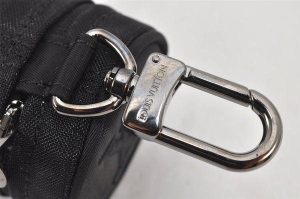 Auth Louis Vuitton Monogram Nylon Mask Cover Black M77147 Box 4653K