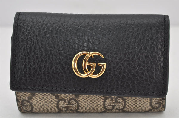 Auth GUCCI GG Marmont 6 Hooks Key Case GG PVC Leather 456118 Brown Box 4654K