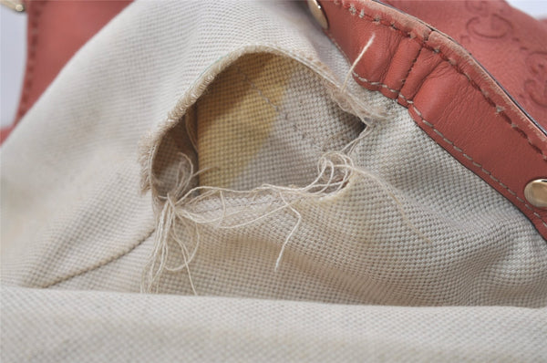 Authentic GUCCI Guccissima Sukey Shoulder Tote Bag GG Leather 211944 Pink 4655I