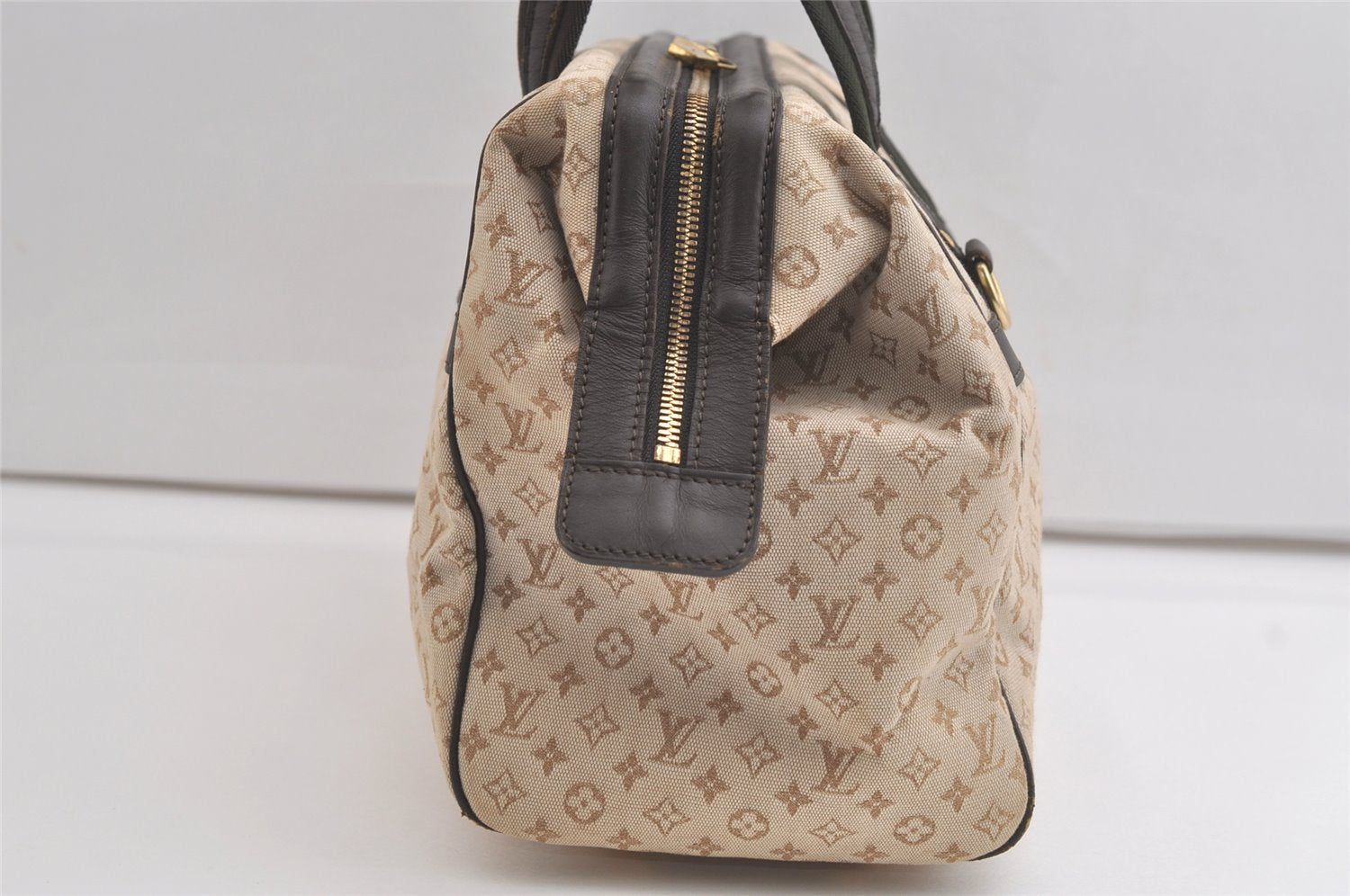 Auth Louis Vuitton Monogram Mini Josephine GM Hand Bag Beige M92413 LV 4656K
