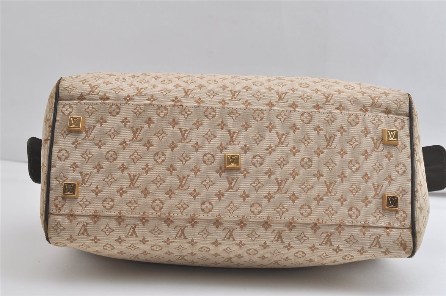 Auth Louis Vuitton Monogram Mini Josephine GM Hand Bag Beige M92413 LV 4656K