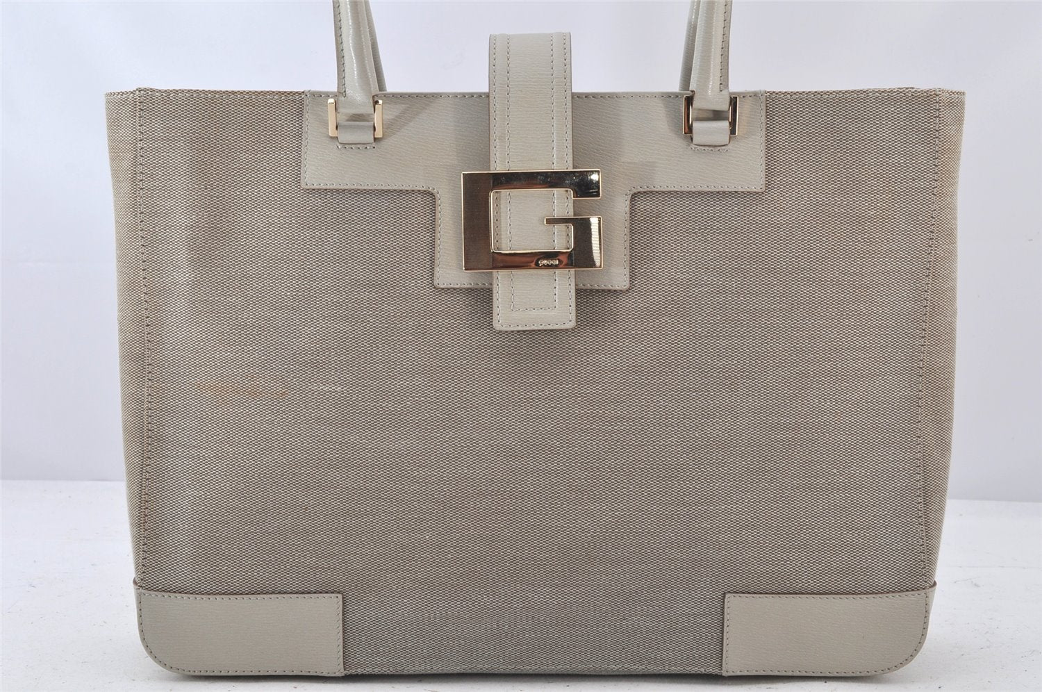 Authentic GUCCI Shoulder Tote Bag Canvas Leather 0021109 Beige Brown 4657K