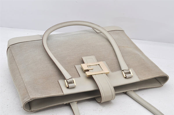 Authentic GUCCI Shoulder Tote Bag Canvas Leather 0021109 Beige Brown 4657K