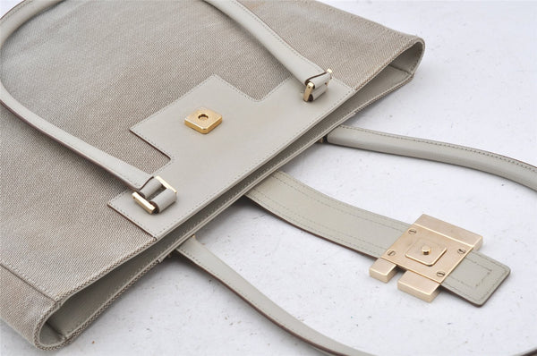 Authentic GUCCI Shoulder Tote Bag Canvas Leather 0021109 Beige Brown 4657K