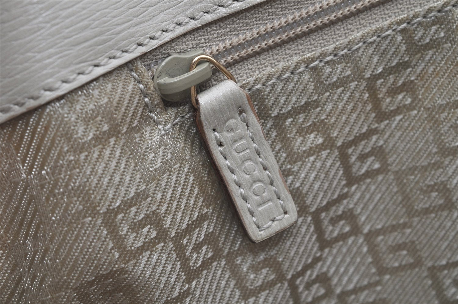 Authentic GUCCI Shoulder Tote Bag Canvas Leather 0021109 Beige Brown 4657K