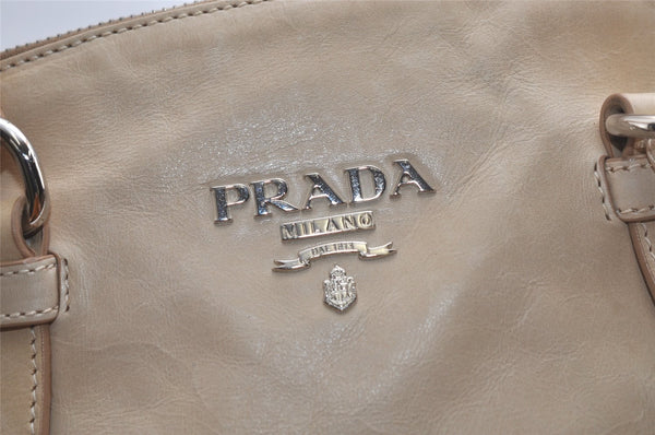 Authentic PRADA New Look Leather Nappa 2Way Shoulder Hand Bag BL0505 Beige 4658K