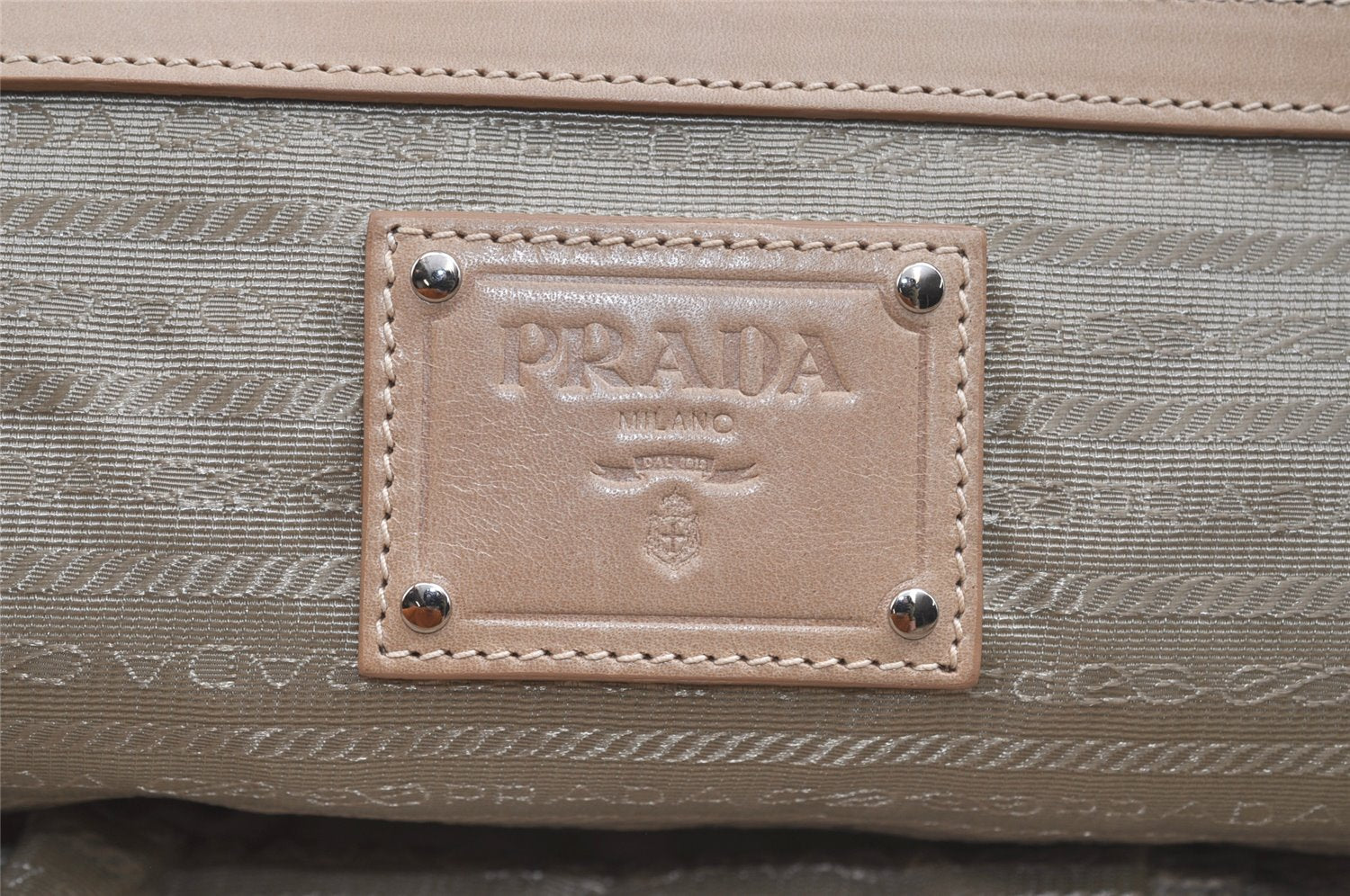 Authentic PRADA New Look Leather Nappa 2Way Shoulder Hand Bag BL0505 Beige 4658K