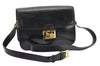 Authentic CELINE Horse Carriage Shoulder Crossbody Bag Purse Leather Black 4659K