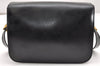 Authentic CELINE Horse Carriage Shoulder Crossbody Bag Purse Leather Black 4659K