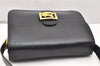 Authentic CELINE Horse Carriage Shoulder Crossbody Bag Purse Leather Black 4659K