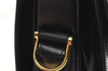 Authentic CELINE Horse Carriage Shoulder Crossbody Bag Purse Leather Black 4659K