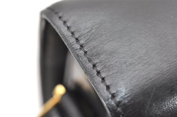Authentic CELINE Horse Carriage Shoulder Crossbody Bag Purse Leather Black 4659K