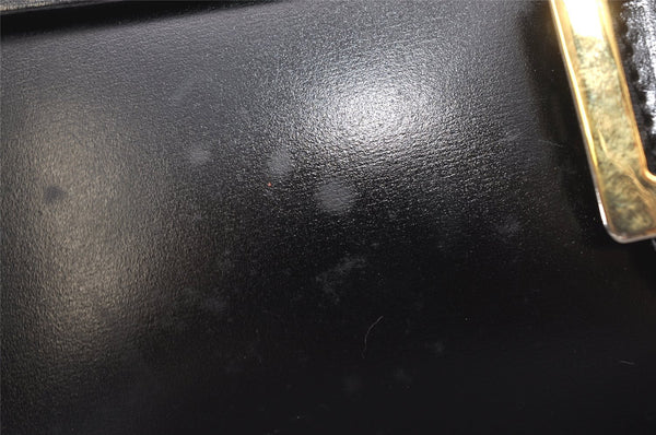 Authentic CELINE Horse Carriage Shoulder Crossbody Bag Purse Leather Black 4659K