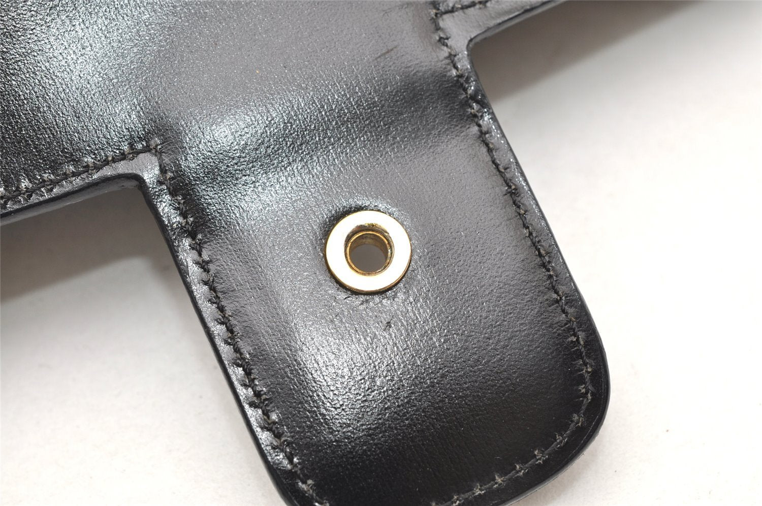 Authentic CELINE Horse Carriage Shoulder Crossbody Bag Purse Leather Black 4659K