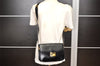 Authentic CELINE Horse Carriage Shoulder Crossbody Bag Purse Leather Black 4659K