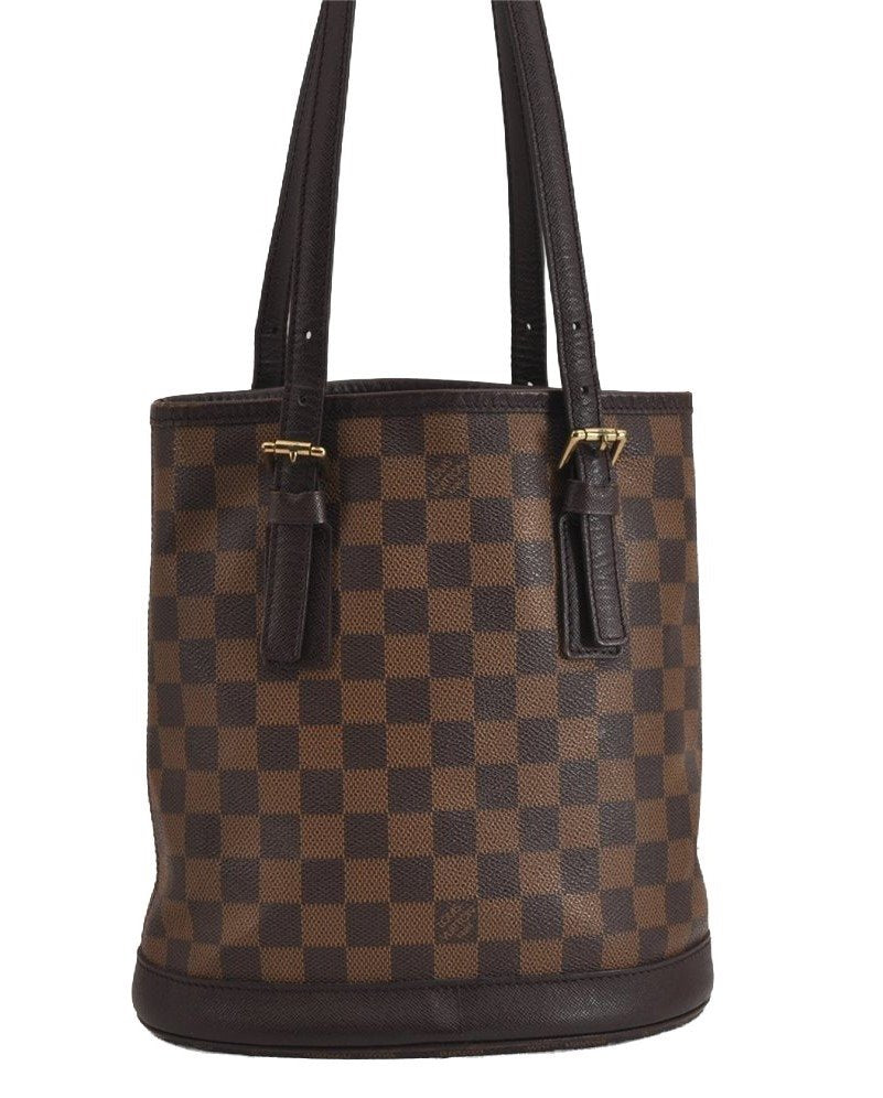 Authentic Louis Vuitton Damier Marais Bucket Shoulder Tote Bag N42240 LV 4660J