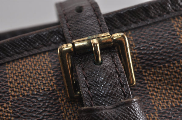 Authentic Louis Vuitton Damier Marais Bucket Shoulder Tote Bag N42240 LV 4660J