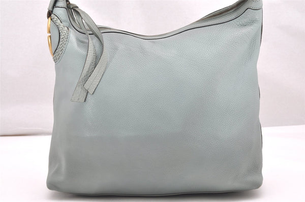 Authentic GUCCI Shoulder Hand Bag Purse Leather 309530 Light Blue 4661K