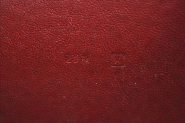 Authentic HERMES Dogon GM Vintage Leather Long Wallet Purse Red 4665I