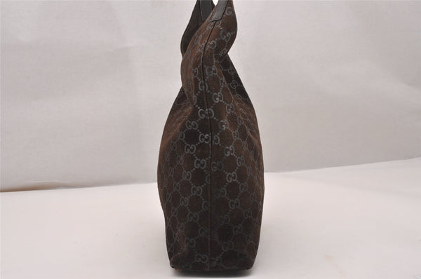 Authentic GUCCI Shoulder Tote Bag GG Suede Leather 0013297 Brown Junk 4665J