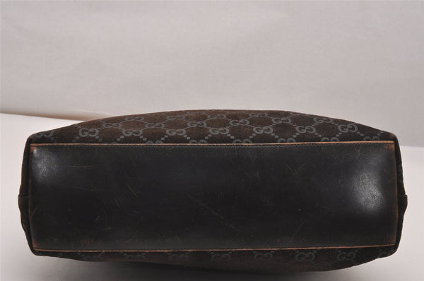 Authentic GUCCI Shoulder Tote Bag GG Suede Leather 0013297 Brown Junk 4665J