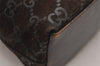 Authentic GUCCI Shoulder Tote Bag GG Suede Leather 0013297 Brown Junk 4665J