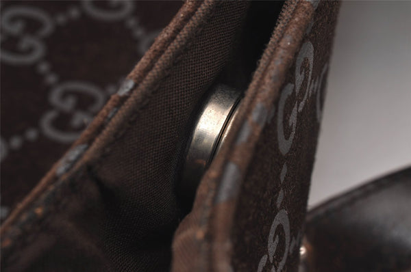 Authentic GUCCI Shoulder Tote Bag GG Suede Leather 0013297 Brown Junk 4665J