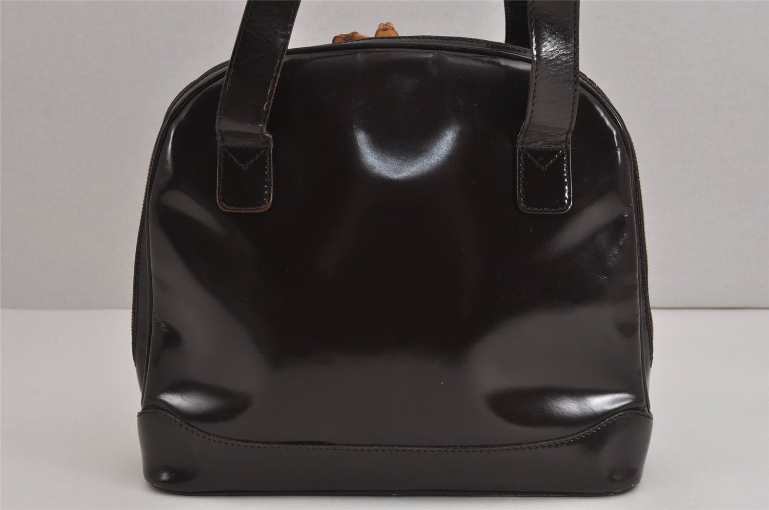 Authentic GUCCI Vintage Bamboo Shoulder Hand Bag Purse Leather Brown Junk 4666J