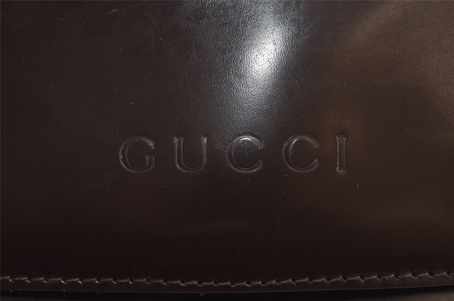 Authentic GUCCI Vintage Bamboo Shoulder Hand Bag Purse Leather Brown Junk 4666J