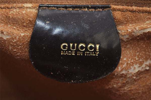 Authentic GUCCI Vintage Bamboo Shoulder Hand Bag Purse Leather Brown Junk 4666J