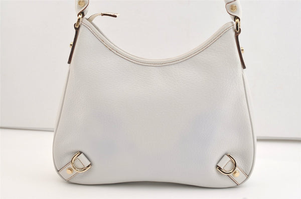 Authentic GUCCI Vintage Abbey Shoulder Hand Bag Purse Leather 130738 White 4667J