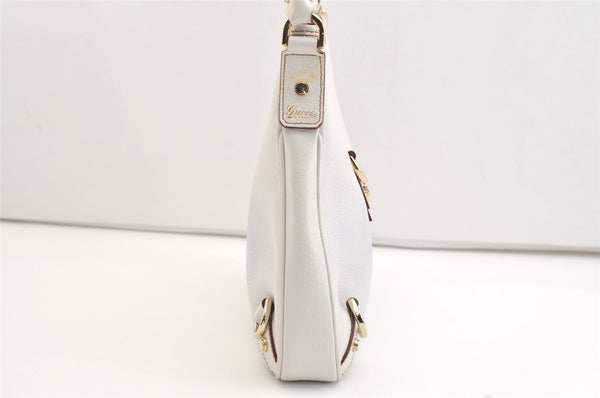 Authentic GUCCI Vintage Abbey Shoulder Hand Bag Purse Leather 130738 White 4667J