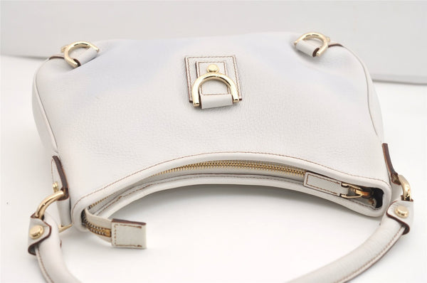Authentic GUCCI Vintage Abbey Shoulder Hand Bag Purse Leather 130738 White 4667J