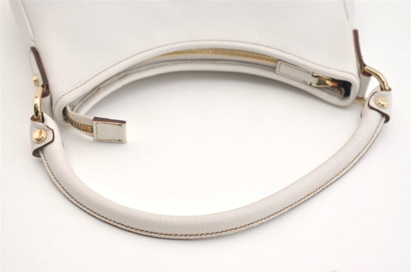 Authentic GUCCI Vintage Abbey Shoulder Hand Bag Purse Leather 130738 White 4667J