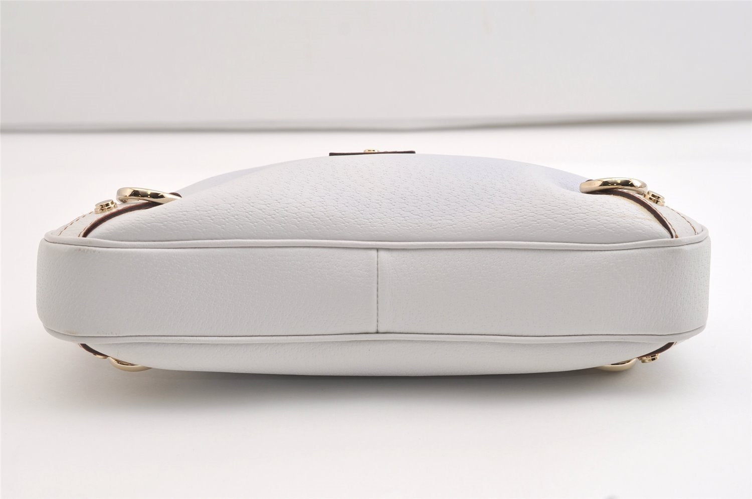 Authentic GUCCI Vintage Abbey Shoulder Hand Bag Purse Leather 130738 White 4667J