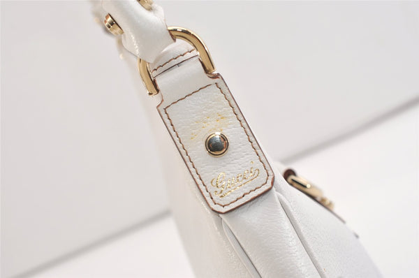 Authentic GUCCI Vintage Abbey Shoulder Hand Bag Purse Leather 130738 White 4667J