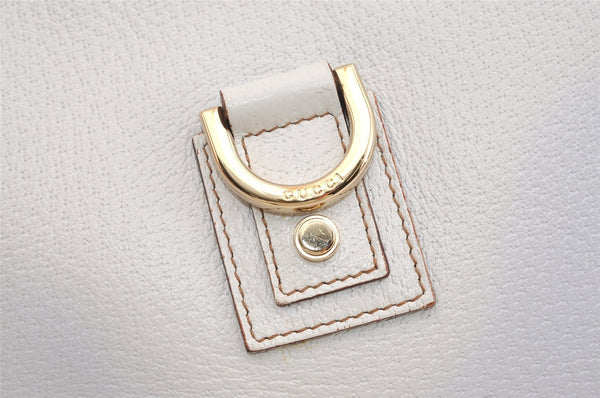 Authentic GUCCI Vintage Abbey Shoulder Hand Bag Purse Leather 130738 White 4667J