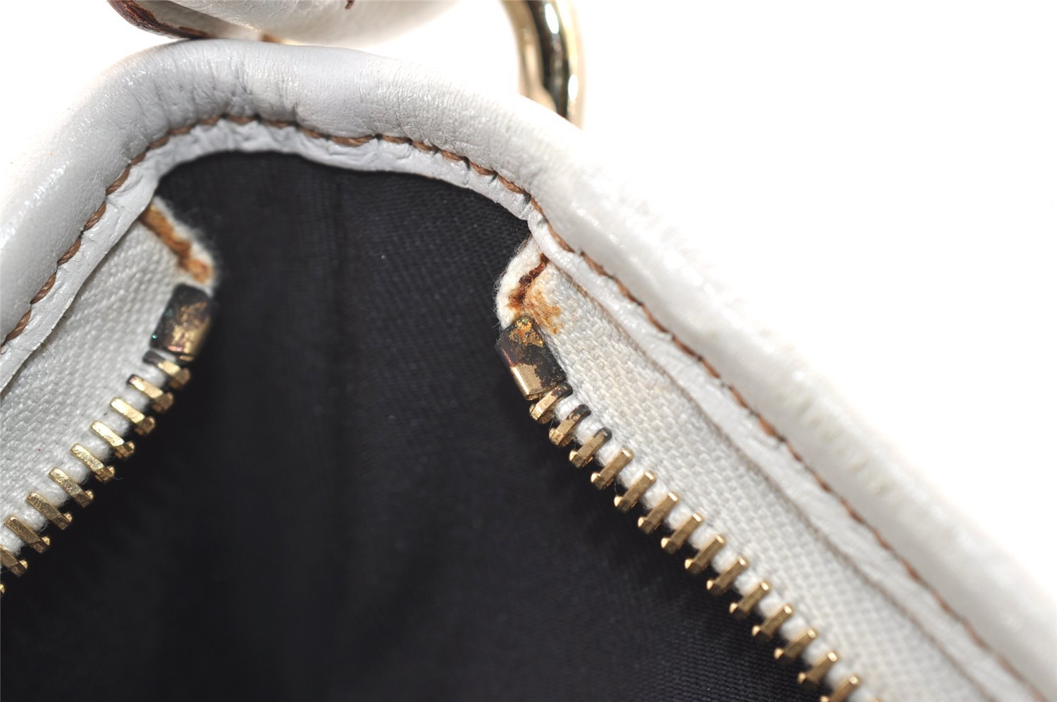 Authentic GUCCI Vintage Abbey Shoulder Hand Bag Purse Leather 130738 White 4667J